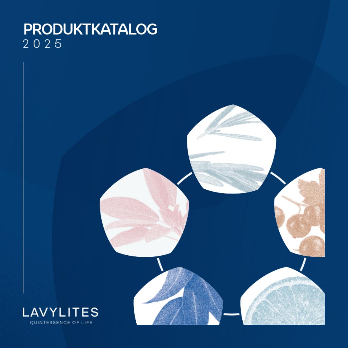Titelseite des offiziellen LavyLites-Produktkatalogs 2025